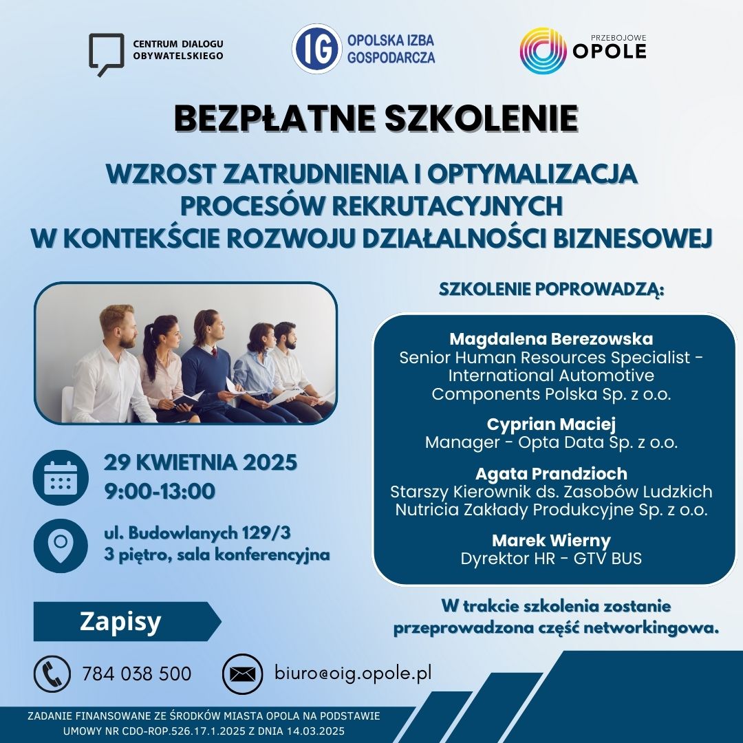 Plakat szkolenia 29.04.2025 r